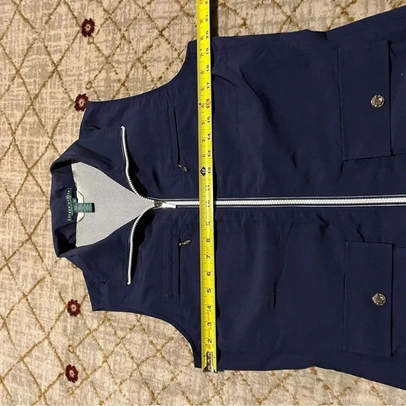 LRL Ralph Lauren Active Womens Medium Blue Zip Up Collared Vest Pockets - Picture 7 of 9